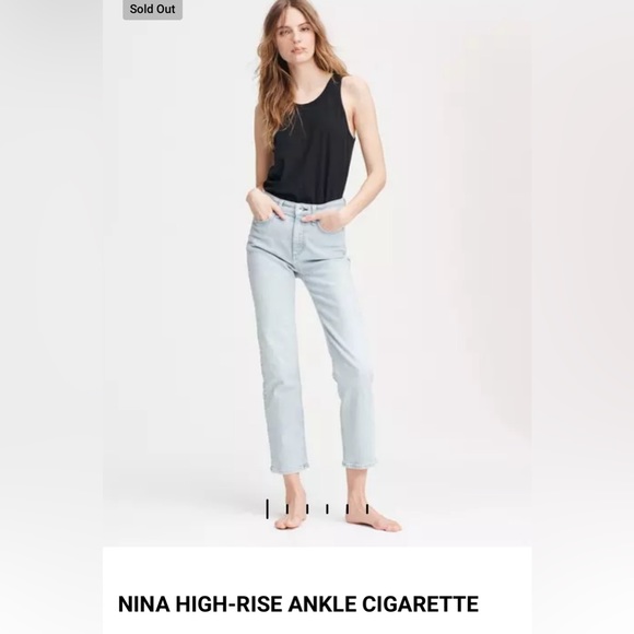 Rag and Bone. Nina high rise ankle cigarette. Button-fly 100% cotton Sz30, Tulip - Picture 11 of 16